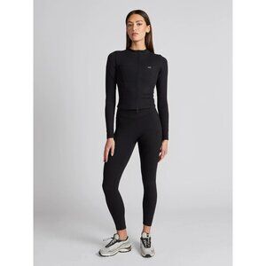437 Curve Black Cloud Jersey Half Zip Long Sleeve One Piece Jumpsuit, Size S